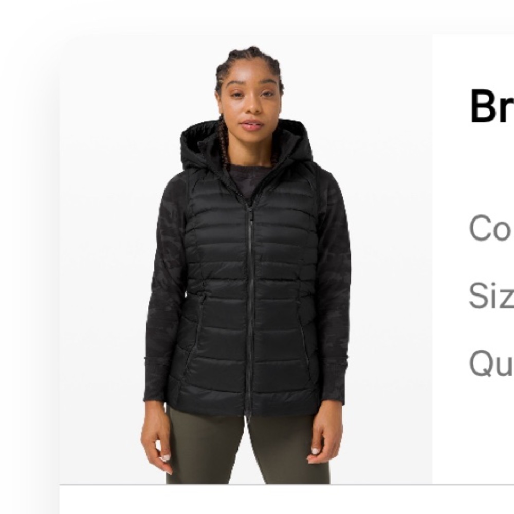 Lululemon Brave The Cold Vest Black size 8